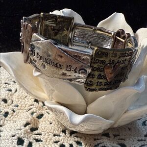 Silver and Gold Inspirational Bracelet